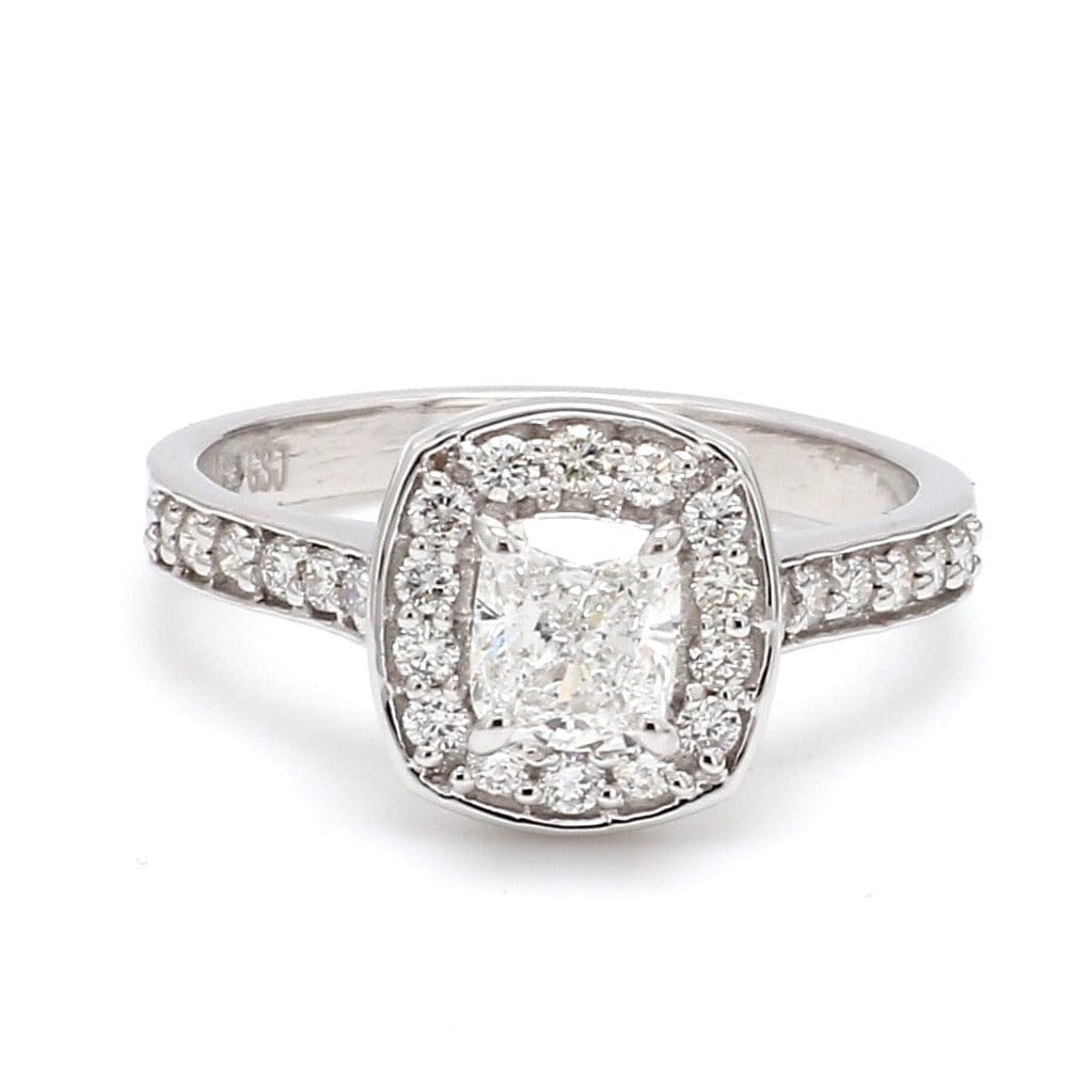 Nina Milgrain Bezel Rose Gold Halo Engagement Ring - Flawless Fine  Jewellery London